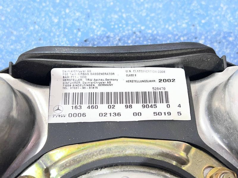1634600298 Б/у Подушка безпеки в кермо (AirBAg) Mercedes-Benz ML W163 (270) 1998-2005 2973434832 фото
